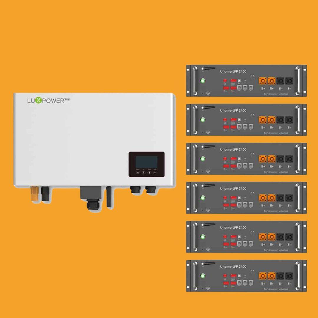 Lux 3.6kw Hybrid Inverter + 14.4kw Battery Storage